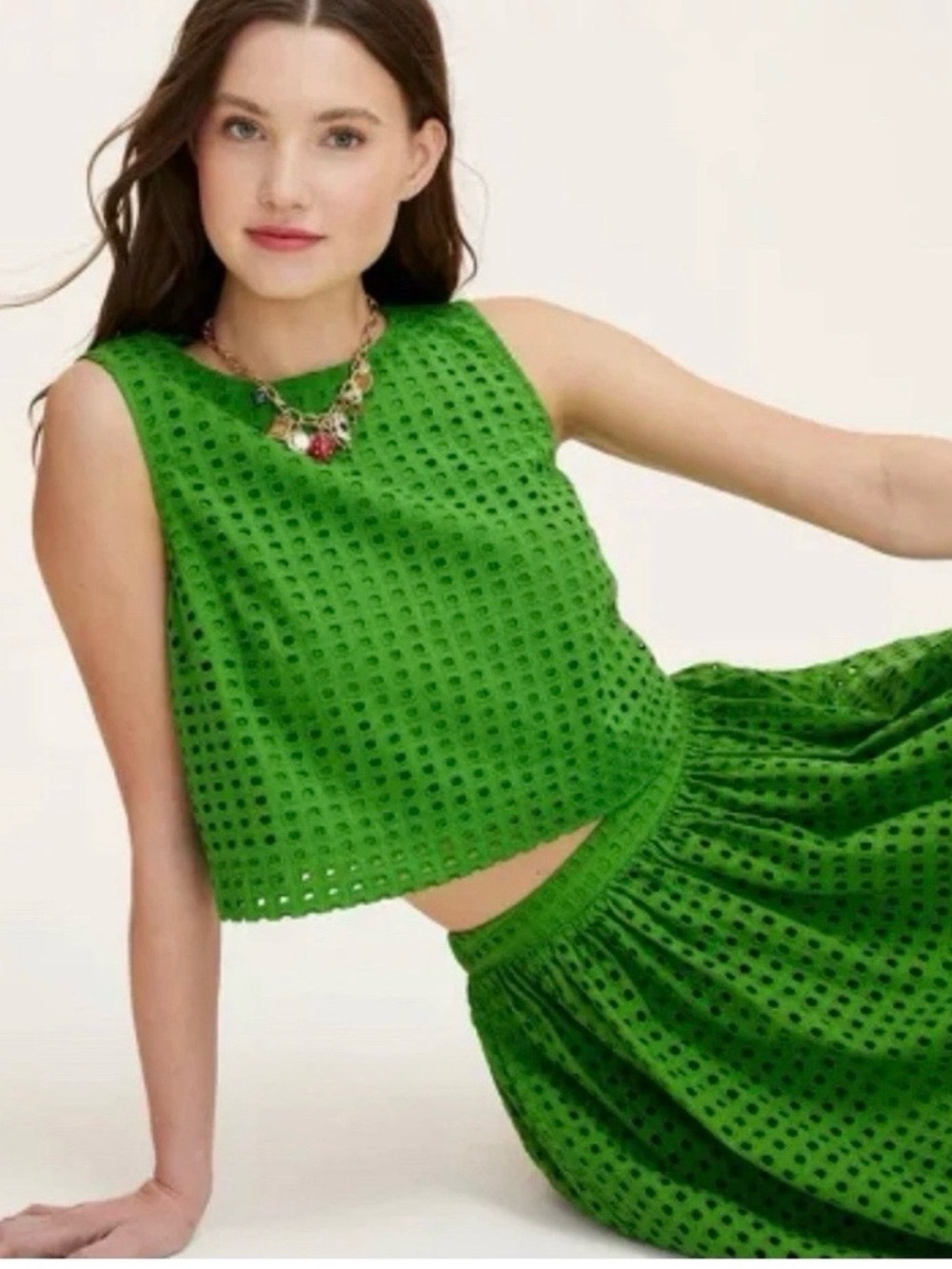 Kate Spade x Target Green Eyelet A-Line Skirt